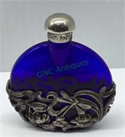 Antique Victorian cobalt blue glass perfume