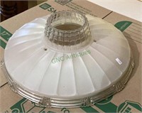 Antique 16 inch frosted glass lampshade