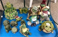 Tray lot frog and toad related decorator items
