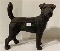 Cast iron dog figure measuring 8 1/2 inches tall