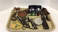 Eclectic tray lot, and include vintage and