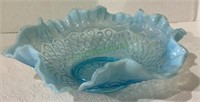 Beautiful blue opalescent bowl measuring 2 1/2