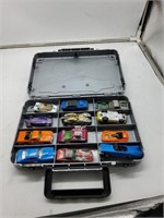 Grey hot wheels car and container