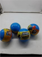 4 NFL jumbo squeezy surprise balls