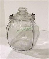 Vintage glass jar with metal clasp lead closure