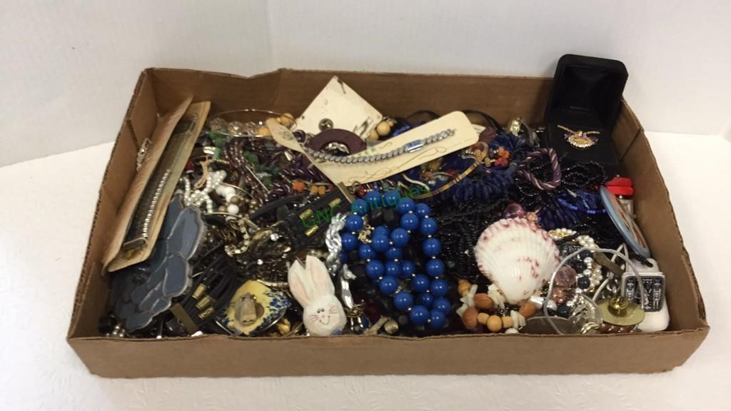 Box lot of costume and vintage jewelry