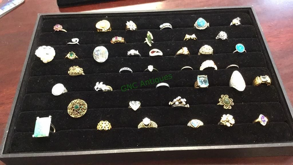 Tray lot of ladies evening costume rings    1273