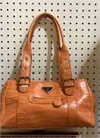 Well used purse - orange in color with alligator