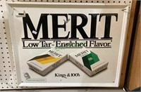 Metal merit cigarette advertising sign measures