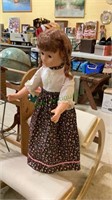 Beautiful tall vintage plastic doll with shoes