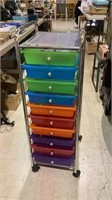 10 drawer metal crafting cabinet multicolored
