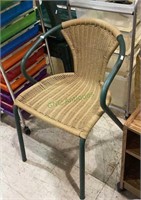 Metal and rattan round back chair    1922