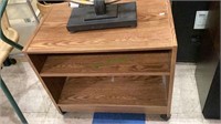 Two shelf laminate wood entertainment stand/TV