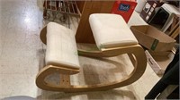 Wooden posture chair with padded knee and seat