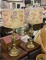 Nice matching pair of gold tone urn style table