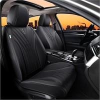 Leather Seat Covers, Waterproof Front Seat(BLK)
