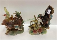 Vintage mallard and wood duck ceramic figurines