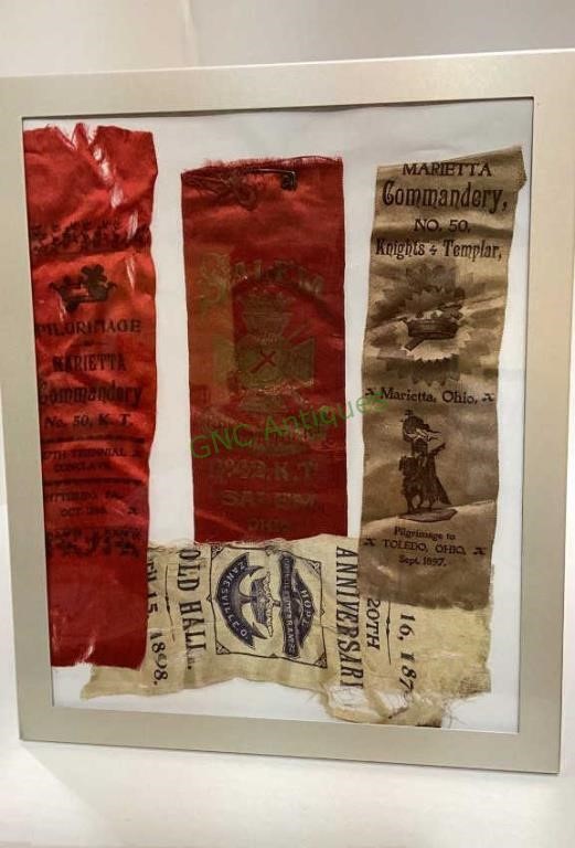Collection of antique Knights of Templar ribbons