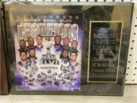 Baltimore Ravens Super Bowl 47 champions plaque