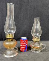 Antique Glass Kerosene/Oil Finger Lamp-Lot