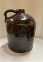 Large brown glaze pottery jug 12 inches tall