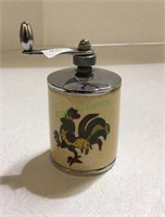 Vintage pepper grinder ceramic with rooster motif