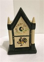 Vintage ceramic rooster themed mantle clocks