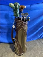 Brown Canvas golf bag with Miller Genuine Draft