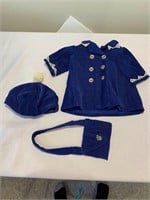 Vintage 16" Doll Corduroy Coat Outfit