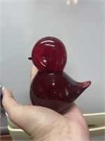 Vintage Viking Glass red Bird MCM