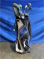 Slazenger golf bag with golf clubs
