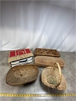 Variety of baskets and Rose parade seat cushions