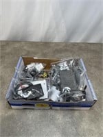 Assortment of electronic cords, plugs, hardware