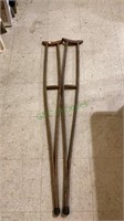 Pair of vintage wooden crutches - great wall decor