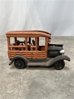 Vintage Cast Iron Passenger Truck