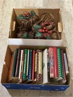 Two boxes - first is full of various cookbooks