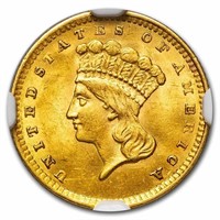 $1 Indian Head Gold Dollar Type 3 MS-63 NGC/PCGS