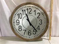 Tin Clock, Wood Edge, 25”