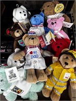 10 Postage Stamp Collectable Plush Animals