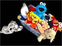 Tote With Ty Beanie Babies & Other Stuffed Animals