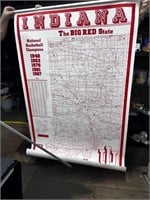 IU Indiana Hoosiers State Of Indiana Poster W/