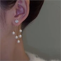 925 Silver Plated Pearl Ear Drop