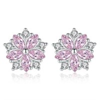 Pink and White Sapphire Simulated Earrings