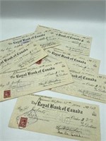 WWII EPHERMA BANK CHEQUES/ SOME WITH STAMPS 11