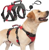 PUPTECK Escape Proof Dog Harness  Red Large