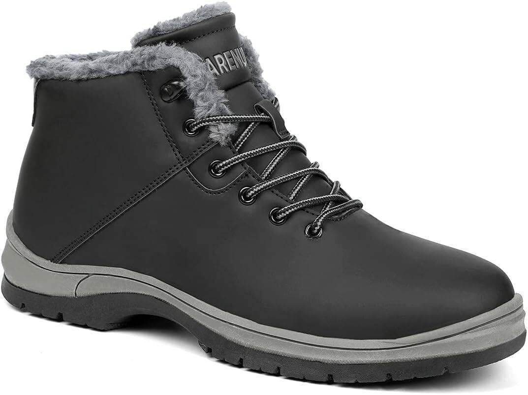 Mens Winter Snow Boots  Ankle High  12 Black