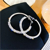 Gorgeous Hoop Earrings Women 925 Silver