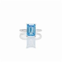 14kt 4.01 ct. Emerald Cut Vivid blue Diamond Ring