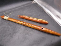 Pair of Wooden Recorders - Signed