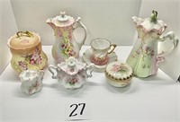 Lot of 7 Vintage Hand Painted China